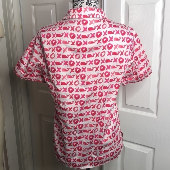 Vineyard Vines Pink O X Whale Button Down Short Sleeve S Read - Picture 5 of 8